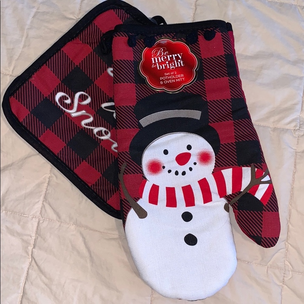 Be Merry Be Bright Snowman Let It Snow Potholders